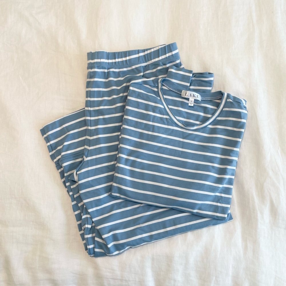 Lake Pima Crew Wide Leg Pajama Set